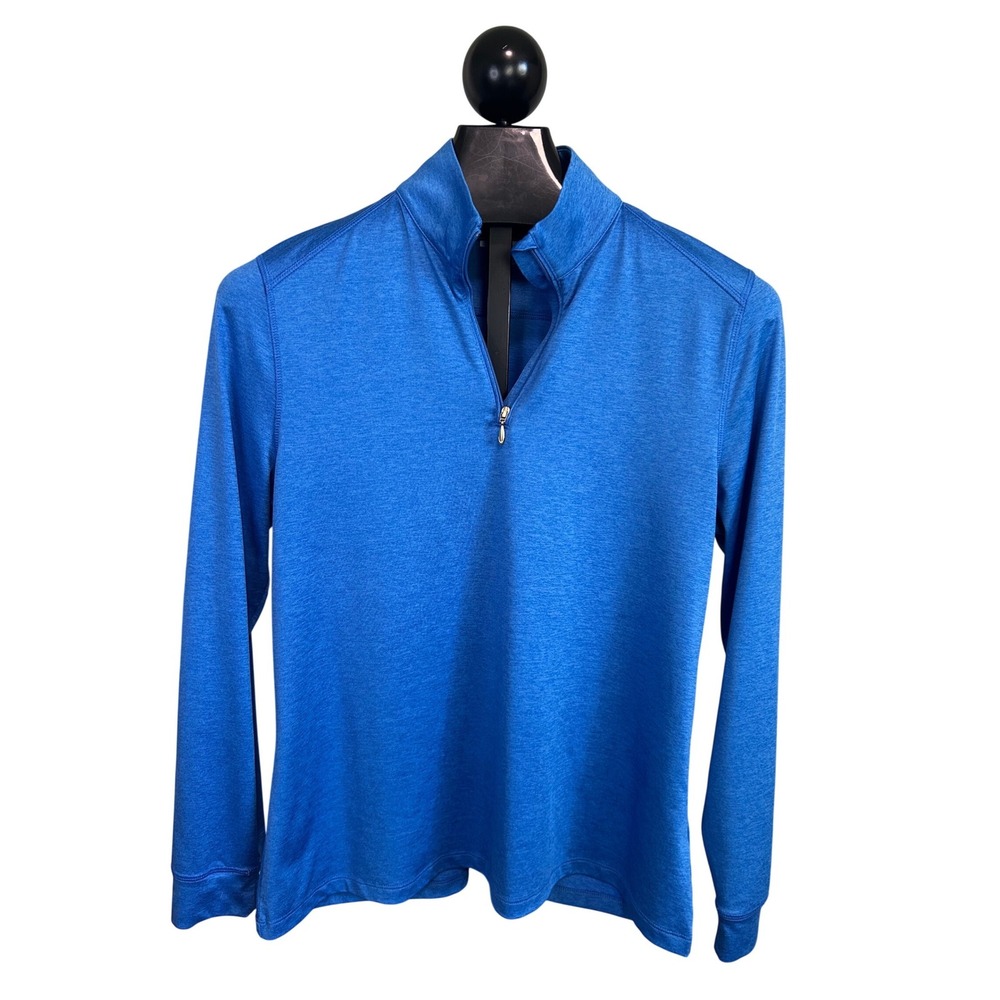 Greg Norman women's Blue Heathered Quarter Zip Pullover Long Sleeve Golf Shirt L